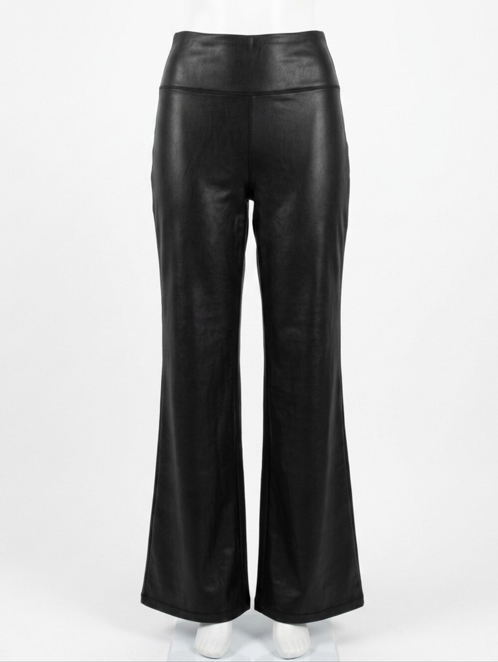 Aeropostale High Waisted Faux Leather Flare Leggings Sz S Black Edgy Classic